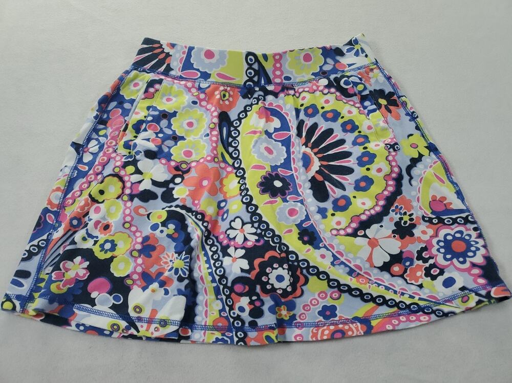 T by TALBOTS UPF 50 Daisy Print Skort Front Welt Pockets Size Small Colorful